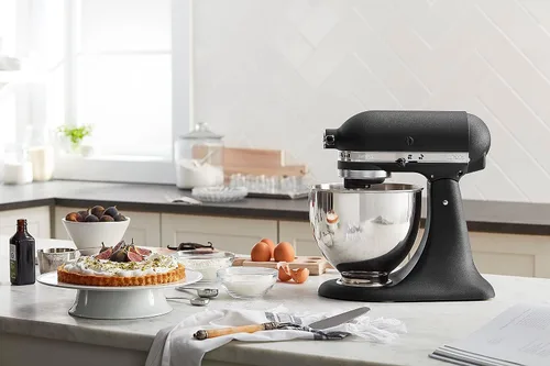 Miniatura 3 de KitchenAid Artisan Series KSM150PS - Mezclador de pie con cabezal inclinable de 5 cuartos de galón con escudo de vertido KSM150PS, hierro fundido