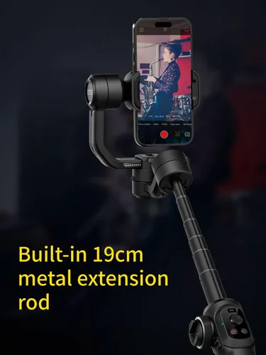 Miniatura 7 de AOCHUAN Estabilizador de cardán para smartphone, cardán estándar de la industria de 3 ejes con rotación de 360°, estabilizador de teléfono