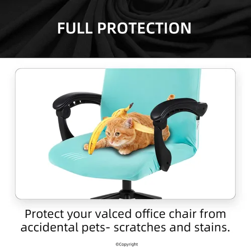 Miniatura 4 de Funda elástica resistente al agua para silla de oficina con cremallera duradera, universal, lavable, extraíble, de elastano, giratoria, protector