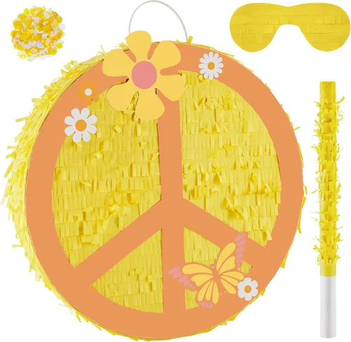 Miniatura 16 de Lewtemi Decoraciones de Fiesta de Piñata con Palo, Venda para los Ojos y Confeti para Decoraciones de Fiesta, Centro de Mesa, Accesorio para Fotos