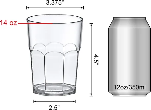 Miniatura 4 de Amazing Abby - Affinity - Vasos de plástico de 14 onzas (juego de 6), vasos de plástico reutilizables, apilables, sin BPA, inastillables, aptos