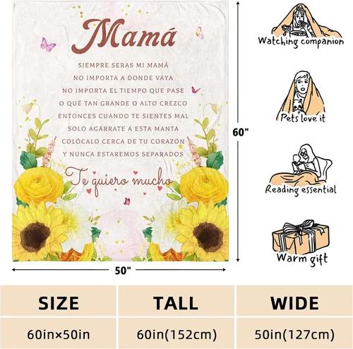 Miniatura 6 de Regalos para mamá Navidad, Día de la Madre en español, regalos de Navidad para mamá, regalos de mamá mexicana, regalos para mamá cumpleaños, manta