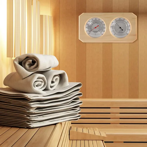Miniatura 4 de Dyna-Living 2 en 1 Sauna de madera para sauna higrotermógrafo interior Fahrenheit termómetro e higrómetro para hotel o sala de sauna