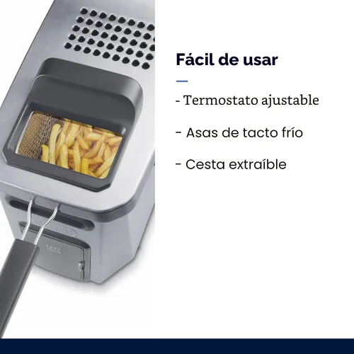 Miniatura 3 de Freidora De’Longhi Livenza con sistema EasyClean, zona fría, termostato ajustable, piezas aptas para el lavavajillas, gran capacidad, fácil drenaje