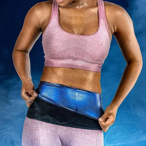 Miniatura 2 de REMEBSWEAT Faja reductora de cintura para mujer, cinturón de sauna para entrenamiento de cintura, sin neopreno, cinturón adelgazante de sauna