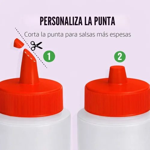 Miniatura 2 de Botellas de condimento Norcalway de 12 onzas para salsas - Botellas de chorro a prueba de fugas para aceite, jarabe, aderezo - Paquete de 3