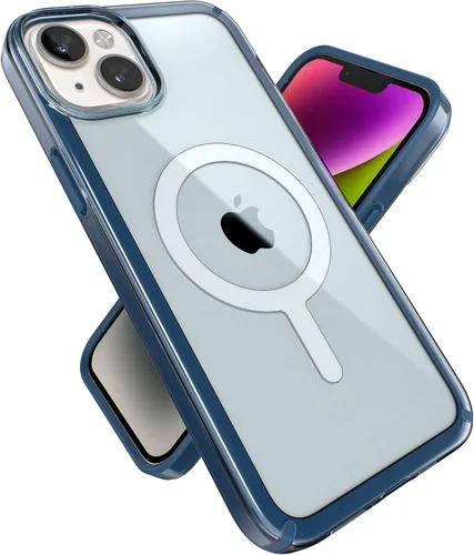 Miniatura 12 de Speck - Funda transparente para iPhone 15 Plus y 14 Plus, delgada, construida para MagSafe, resistente a los arañazos y protección contra caídas