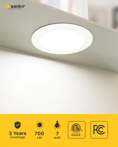 Miniatura 2 de Ensenior Paquete de 4 luces LED de 4 pulgadas, iluminación empotrable LED regulable, temperatura de color ajustable 5CCT (2700K-5000K), 7W = 77W