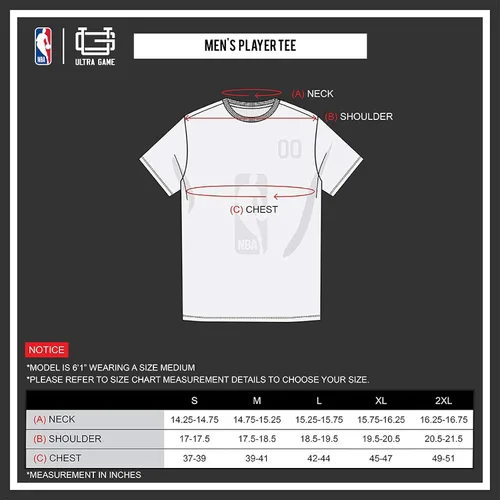 Miniatura 6 de Ultra Game Camiseta de manga corta con nombre y número del jugador de la NBA