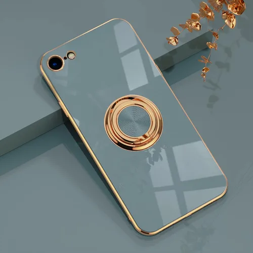 Miniatura 8 de aowner Funda para iPhone SE 3/SE 2/iPhone 8/7, chapado en oro rosa, borde dorado rosa con soporte de rotación de 360 grados para mujeres y niñas
