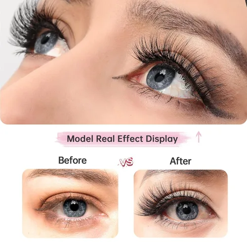 Miniatura 4 de Pestañas de ojo de aspecto natural 3D visón pestañas naturales 0.591 in 12pares de ojos de gato ligeras reutilizables pestañas postizas paquete