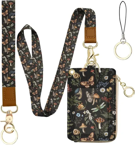 Miniatura 29 de bolimoss Soporte para credencial de sol y luna y cartera con cordón, cordones removibles para maestras, cartera para mujeres con correa