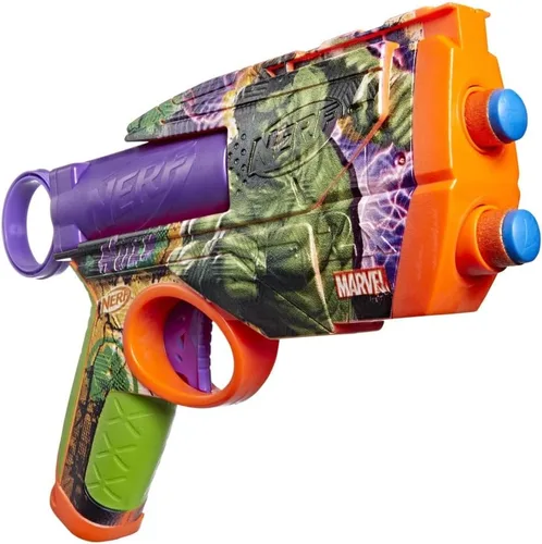 Miniatura 6 de Nerf Marvel Hulk Dart Blaster 4 dardos de espuma Nerf N1 Diseños de piel inspirados en Hulk Regalos para llenar calcetines navideños