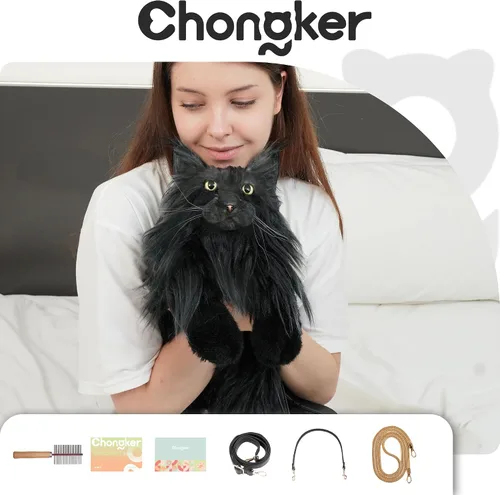 Miniatura 4 de Chongker Mochila con forma de gato Calico, Negro -, Grande, Gato Mainecoon