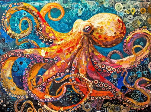 Miniatura 10 de Cross & Glory Rompecabezas de 1000 piezas para adultos Alquimia del pulpo: El Experimento de Lava Rompecabezas de arte marino oceánico