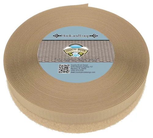 Miniatura 2 de Country Brook Design Cierre de velcro no adhesivo de 1 pulgada (beige, 5 yardas)
