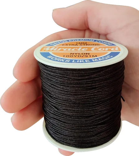 Miniatura 5 de Cordón de nailon de 0.039 pulgadas (0.039 in), multiuso, extra fuerte, hilo trenzado, joyería, collar, pulsera, hacer cuerdas, manualidades, Negro