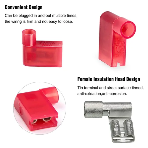 Miniatura 4 de Nilight 50047R - Juego surtido de conectores de terminales de crimpado eléctricos de calibre 110 Uds. de nailon con aislamiento para mujer