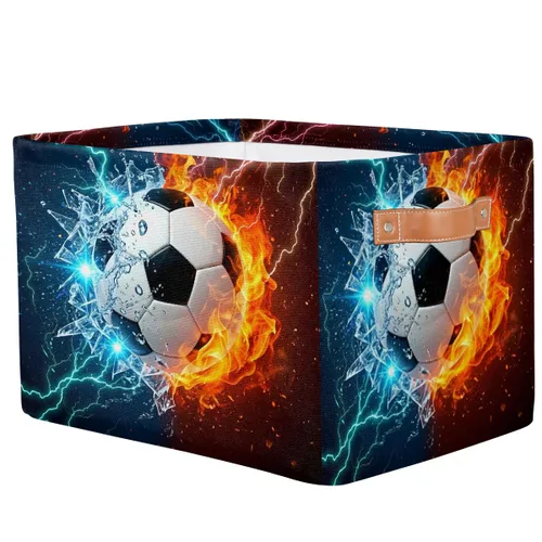 Miniatura 2 de AUUXVA SEULIFE - Cesta de almacenamiento plegable para fútbol y fútbol en agua de fuego, organizador grande plegable, cubos de almacenamiento, cajas