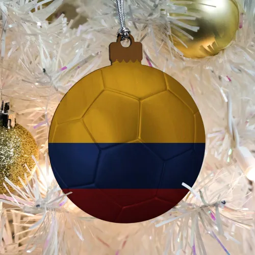 Miniatura 5 de GRAPHICS & MORE Bandera de Colombia Balón de Fútbol Fútbol Madera Árbol de Navidad Adorno de vacaciones