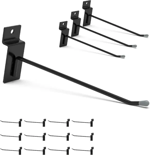 Miniatura 8 de HUHOLE Ganchos negros para pared, 2 pulgadas, 50 unidades, acero inoxidable, recubrimiento en polvo, carga máxima de 20 libras, estilo industrial