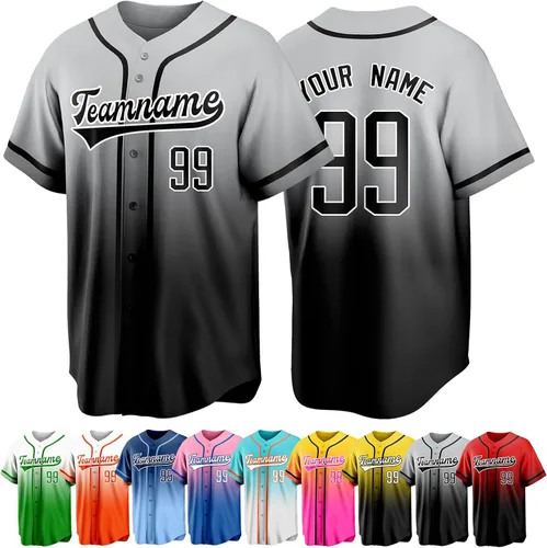 Miniatura 21 de Custom Baseball Jersey Personalized Short Sleeve Team Sport Uniform Baseball Shirt for Men Women Youth Boy