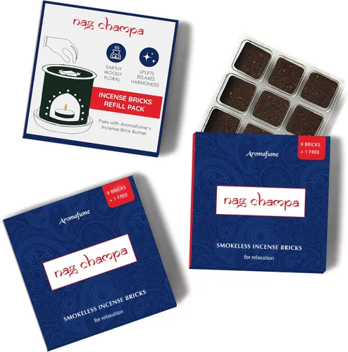 Aromafume - Paquete de recambio de ladrillos de incienso Nag Champa (3 x 9 ladrillos) por Aromafume | Ideal para la espiritualidad | Fabricado con