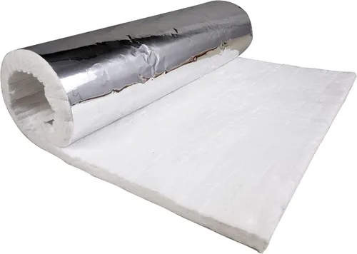 Miniatura 11 de SIMOND STORE Manta de fibra de cerámica con revestimiento de papel de aluminio, densidad 8#, 1/2" x 24" x 12.5', 2400F, manta de aislamiento de alta