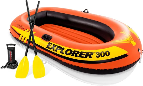 Miniatura 7 de INTEX Explorer Compact Inflatable Boat Series: Dual Air Chambers – Welded Oar Locks – Grab Handles – Bow Rope – Sporty Design