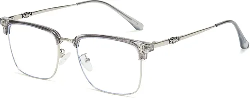Miniatura 17 de Cyxus Retro Lentes Azules para Hombre - Lentes Cuadrados TR90 con Marco de Metal Blowline, Elegantes y Modernos para Trabajo Diario en Computadora