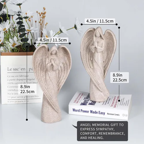 Miniatura 4 de Goetland Estatua de ángel del desierto, regalo de condolencias para recuerdo de comodidad, condolencias expresas, pérdida de un ser querido, regalo
