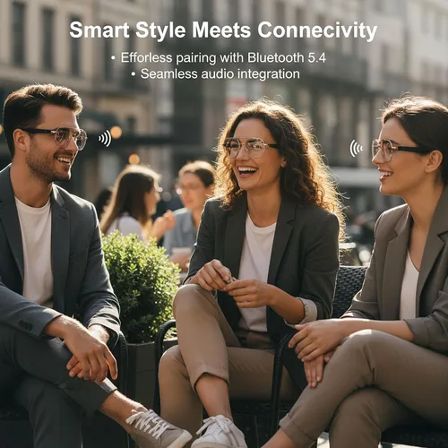 Miniatura 5 de Gafas inteligentes con Bluetooth 5.4 Gafas de sol polarizadas para lectura Lente fotocromática Bluetooth con control de voz táctil