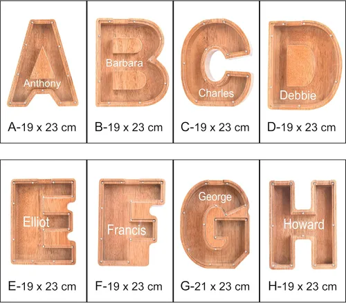 Miniatura 6 de Alcancías con nombre personalizado para niños, alcancía de letras personalizadas, banco de dinero del alfabeto de madera, regalos para niños