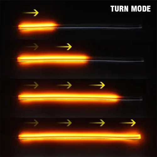 Miniatura 6 de 2 tiras de luces LED para autos, tira secuencial para faros delanteros, luces de circulación diurna, luz de señal de giro DRL