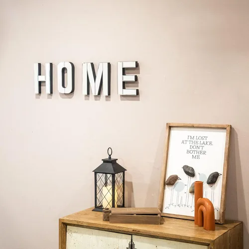 Miniatura 7 de COLLECTIVE HOME - Letra decorativa de madera y vidrio espejado de 7 pulgadas de alto, decoración de pared para el hogar, el dormitorio y la oficina.