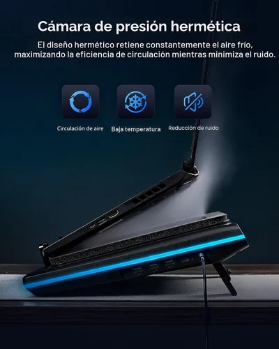Miniatura 4 de llano V12 Ultra - Almohadilla de refrigeración para laptop con control de software inteligente, soporte para ventilador de laptop RGB