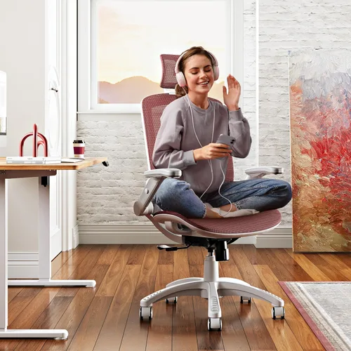 Miniatura 2 de GABRYLLY Silla de oficina ergonómica, silla de escritorio de casa de respaldo alto con reposacabezas, brazos abatibles, inclinación de 90-120°