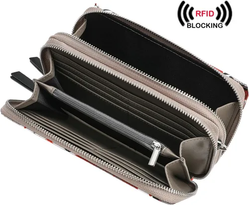 Miniatura 2 de Lanyani Cartera cruzada RFID con bolsillo para teléfono para mujer, cuero vegano