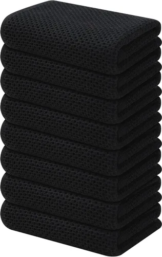 Miniatura 144 de Kitinjoy - Paños de cocina de 100 % algodón, tela de tejido gofrado, paño de limpieza ultrasuave, absorbente y de secado rápido. Gris Oscuro