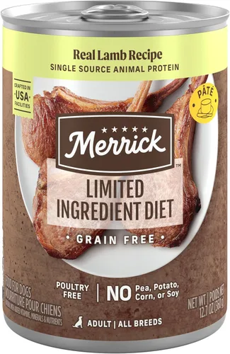 Miniatura 10 de Merrick Alimento húmedo enlatado para perros con cereales saludables de ingredientes limitados, receta de pollo y arroz integral para perros