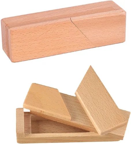YUNTENG Paquete de 2 cajas de rompecabezas 3D hechas a mano – Apertura secreta mágica de madera misteriosa caja de regalo cubo juego IQ Toys