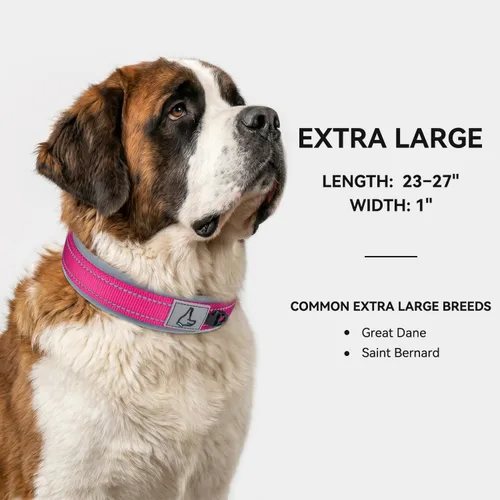 Miniatura 5 de Joytale Collar reflectante para perros extragrandes, de neopreno acolchado y ajustable, collares para mascotas de alta resistencia reflectantes
