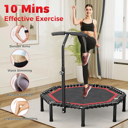 Miniatura 4 de HYD-Parts 40"/48“ Rebounder Trampoline for Adults with Bungee Cords, Portable Fitness Exercise Mini Trampoline, Small Rebounder Indoor/Outdoor