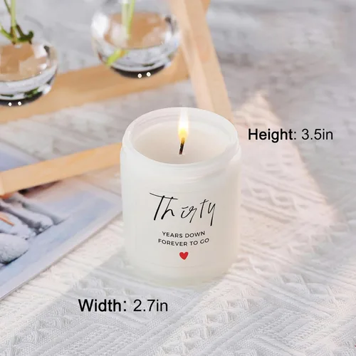 Miniatura 4 de Regalos de velas de aniversario de 30 años, el mejor regalo de 30 aniversario de boda, pareja, ella, él, esposa, marido, mujeres