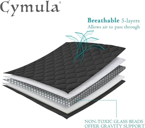 Miniatura 5 de CYMULA Manta con peso para adultos (25 libras, 80 x 87 pulgadas, tamaño King, color negro) - Mantas pesadas refrescantes transpirables para verano e