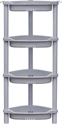 Miniatura 8 de ELYKEN Organizador de Ducha de 3 Niveles Estante Esquinero, 14.4 x 11.2 x 22.4 pulgadas, resistente al óxido, soportes de estante de ducha de Gris