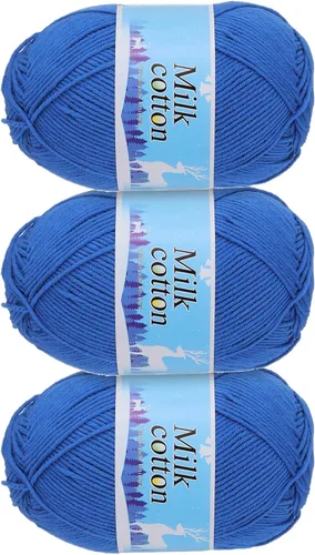 Miniatura 20 de Hilo de algodón, 60 % algodón y 40 % fibras acrílicas, hilo suave para tejer a mano, para manualidades, manualidades, proyectos de tejer, decoración