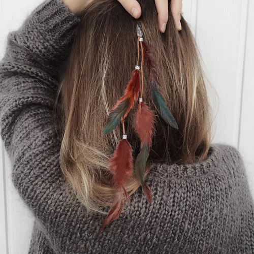 Miniatura 8 de Beaupretty Pinzas para el cabello para mujer, 6 piezas, extensiones de clip para el cabello, clips de extensión hechos a mano con clip decorativo