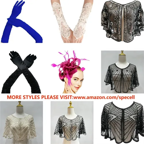 Miniatura 4 de Specell 1920s Handmade Sequin Beaded Evening Shawl Bridal Wrap Shawls and Wraps for Evening Dresses Wedding Shawl 10