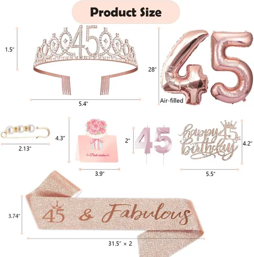 Miniatura 154 de Decoraciones de cumpleaños de 30 años para ella, banda y corona de cumpleaños de 30 años, adorno para pastel de cumpleaños y velas, tarjeta
